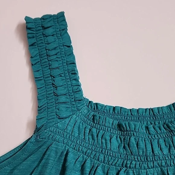 Anthropologie Teal Ruched Tank - Picture 3 of 6